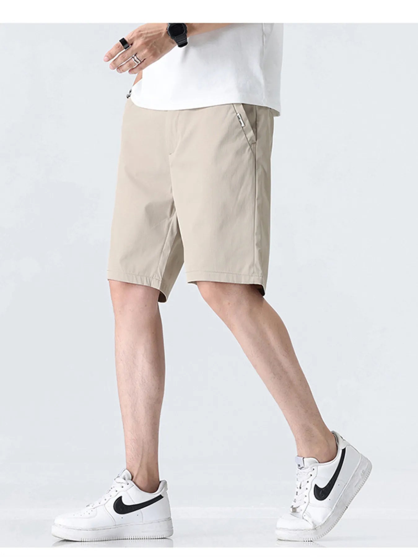 Men's Plus Size Elastic Waistband Shorts with Pockets - Farnelli
