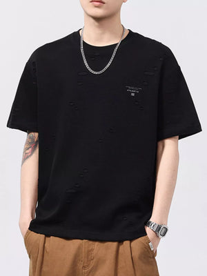 Men's Plus Size Round Neck Short Sleeve T-Shirt - Farnelli