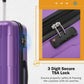 HouseOfZazla expandable 2-piece luggage set with TSA lock and spinner wheels in multiple colors