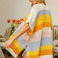 BiBi Openwork Striped Open Front Knit Cardigan - Farnelli