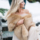Honey Brown Faux Fur Shawl (Lilian LBrw03)