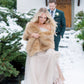 Honey Brown Faux Fur Shawl (Lilian LBrw03)