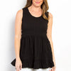 Be Stage Ruffled Sleeveless Babydoll Top - Black