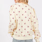 SAGE + FIG Heart Printed Contrast Long Sleeve Sweatshirt - Farnelli
