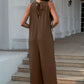 Double Take Full Size Tie Back Cutout Sleeveless Jumpsuit - Farnelli