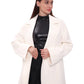 Astoria Midi Cashmere Wool Blend Coat in Ivory