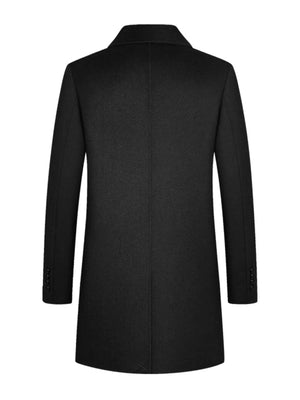 Men's Plus Size Button Up Long Sleeve Coat - Farnelli