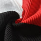 Men's Plus Size Color Block Round Neck Sweater - Farnelli