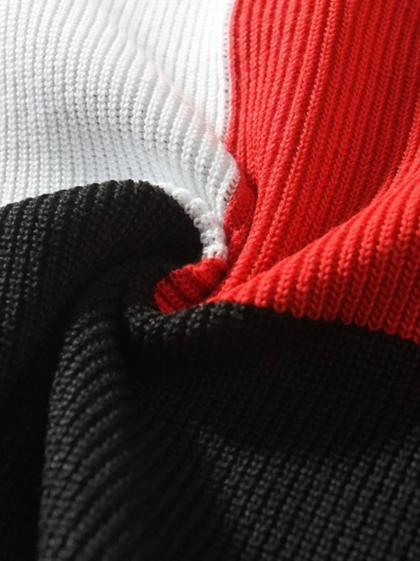Men's Plus Size Color Block Round Neck Sweater - Farnelli