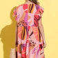 And The Why Printed Double Ruffles Sleeve Dress - Farnelli