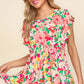 Haptics Floral Peplum Babydoll Blouse - Farnelli
