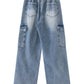 Men's Drawstring Wide Leg Cargo Jeans - Farnelli