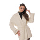 Astoria Midi Cashmere Wool Blend Coat in Ivory