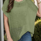 Openwork Round Neck Short Sleeve Cover-Up - Farnelli