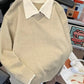 Men's Ribbed Hem Long Sleeve Sweater - Farnelli