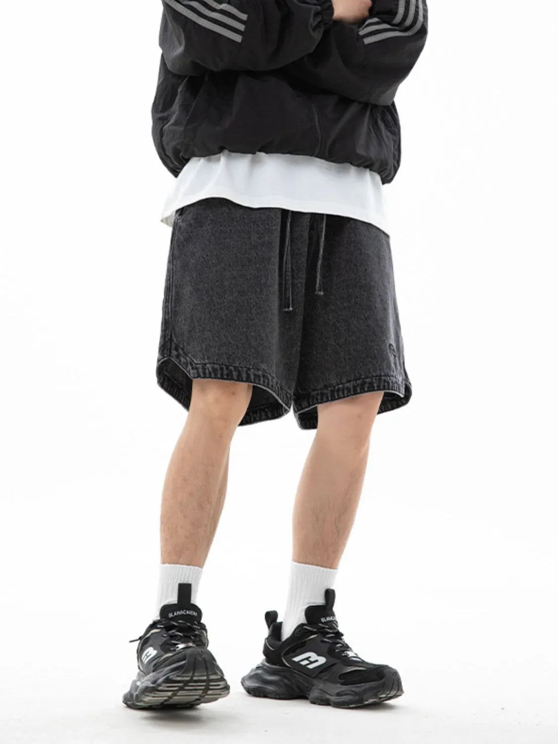 Men's Plus Size Drawstring Denim Shorts - Farnelli