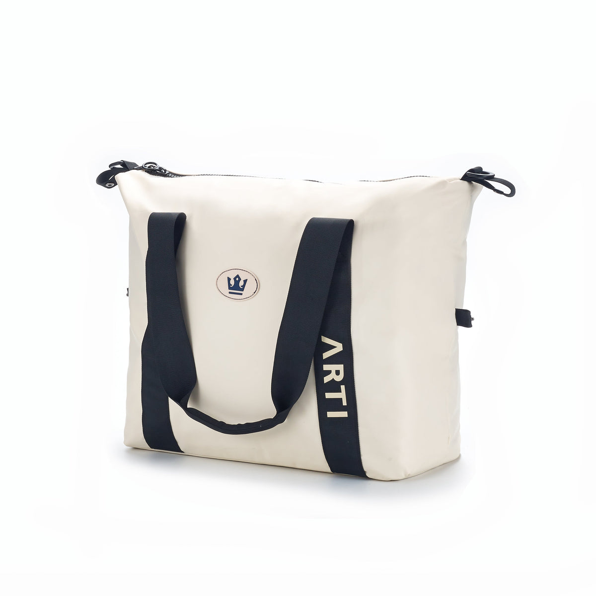 ARTI cream duffle bag with spacious design and sturdy handles