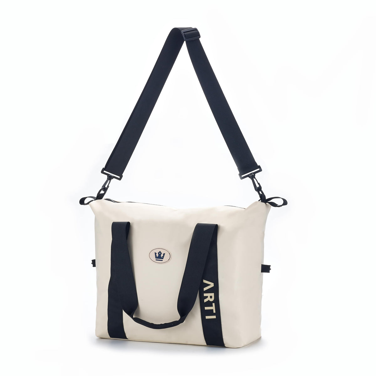 ARTI cream duffle bag with spacious design and sturdy handles