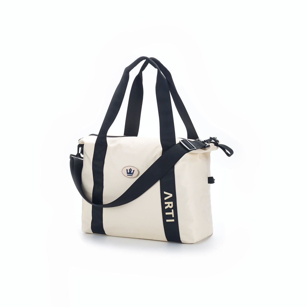 ARTI cream duffle bag with spacious design and sturdy handles