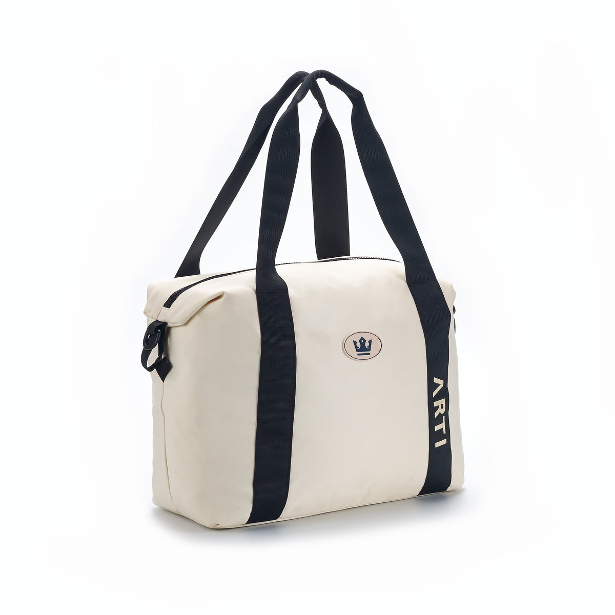 ARTI cream duffle bag with spacious compartment and sturdy handles