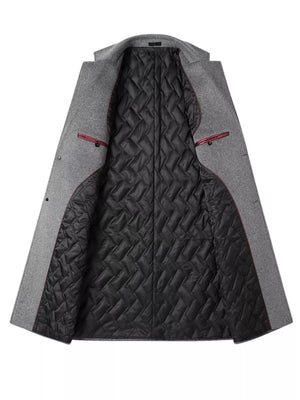 Men's Plus Size Classic Button Up Overcoat - Farnelli