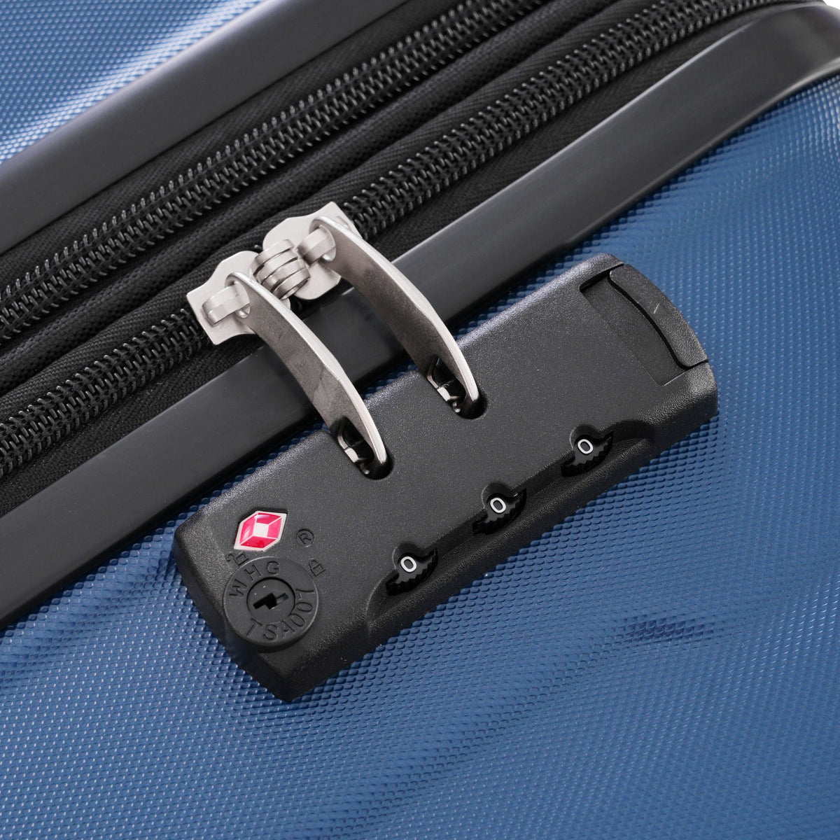 HouseOfZazla expandable 2-piece luggage set with TSA locks and spinner wheels in multiple colors
