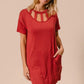 BiBi Front Cutout Mini Tee Dress with Pockets - Farnelli