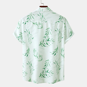 Men's Plus Size Printed Short Sleeve Casual Shirt - Farnelli