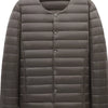 Men's Plus Size Lightweight Snap-Down Jacket - Coffee Brown