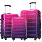 HouseOfZazla gradient color hardshell luggage set with spinner wheels and TSA lock in light blue or purple