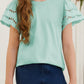 Round Neck Flutter Sleeve T-Shirt - Farnelli