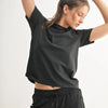 MONO B Round Neck Short Sleeve T-Shirt - BLACK