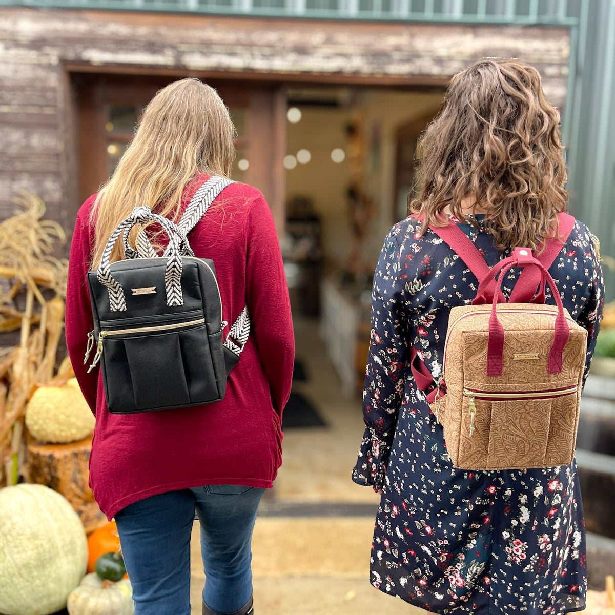 Carry Courage GAME CHANGER mini backpack in a paisley pattern, shown from the front