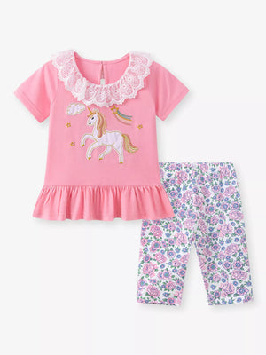 Children's Unicorn Top and Pants Two-Piece Set - Farnelli
