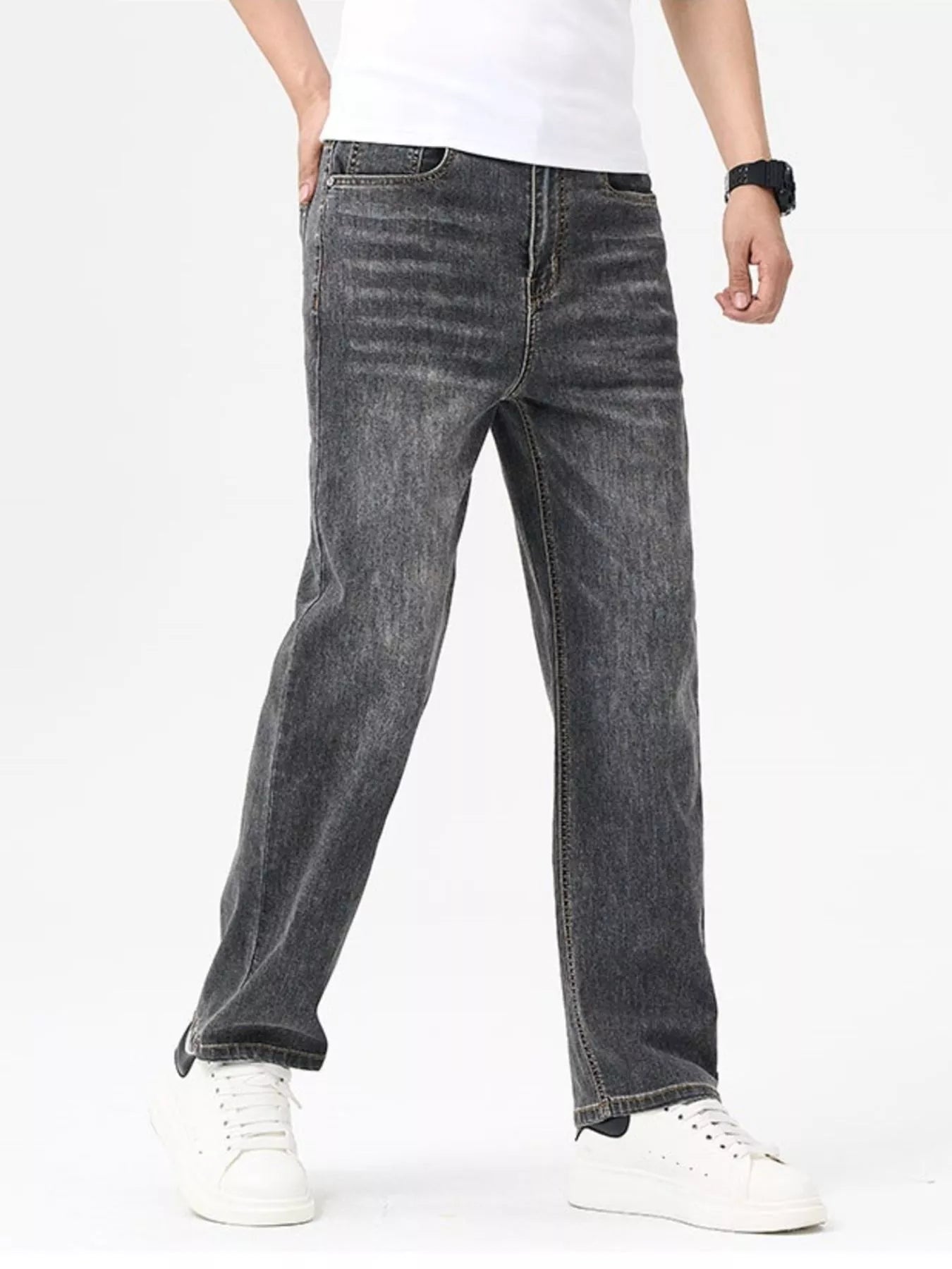 Men's Relaxed Fit Washed Jeans - Farnelli