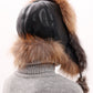 Genuine Silver Fox Fur Genuine Leather Hat