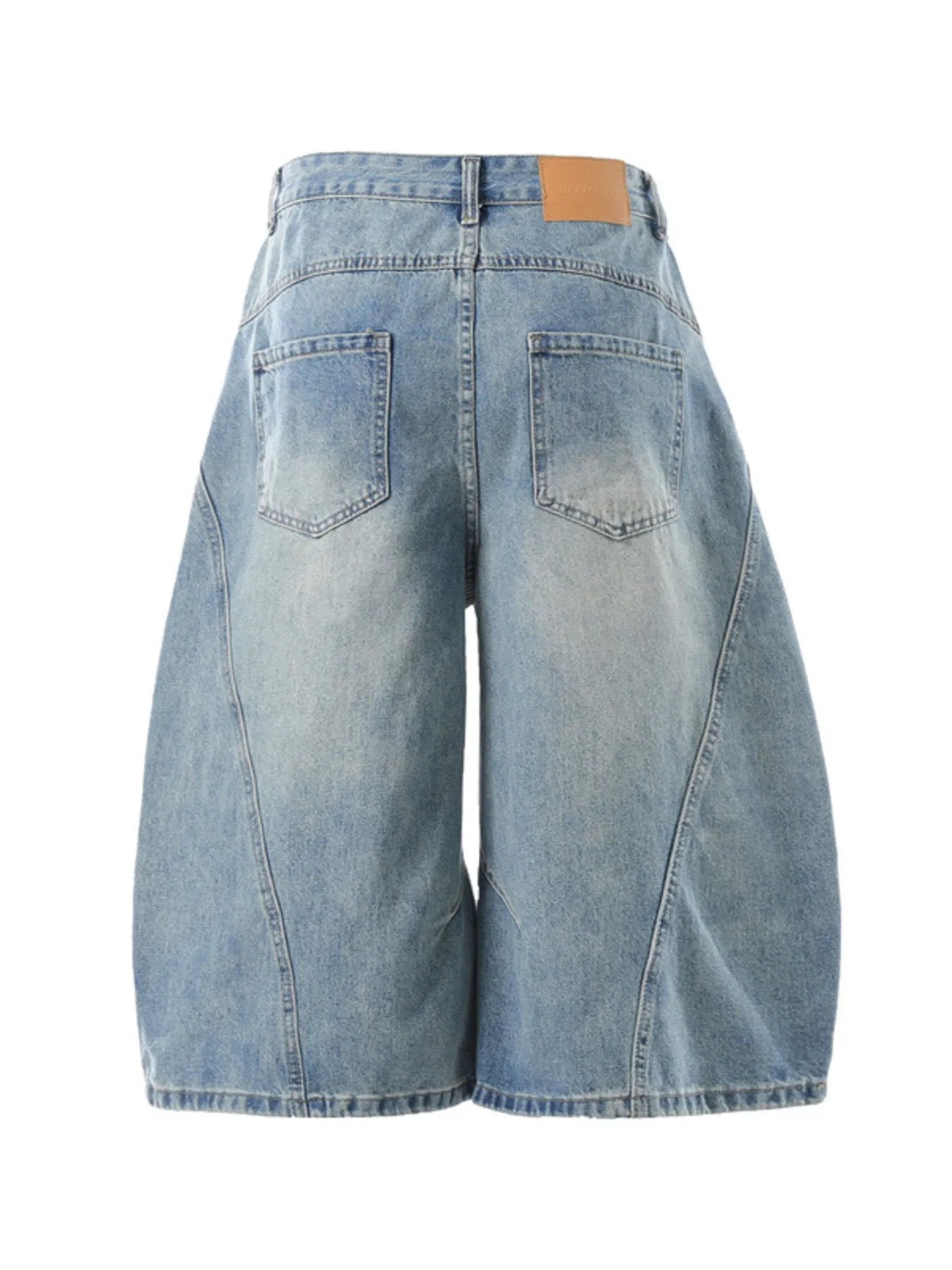 Men's Washed Wide Leg Denim Shorts - Farnelli