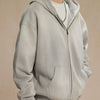 Men's Oversized Casual Zip-Up Hoodie - Gray