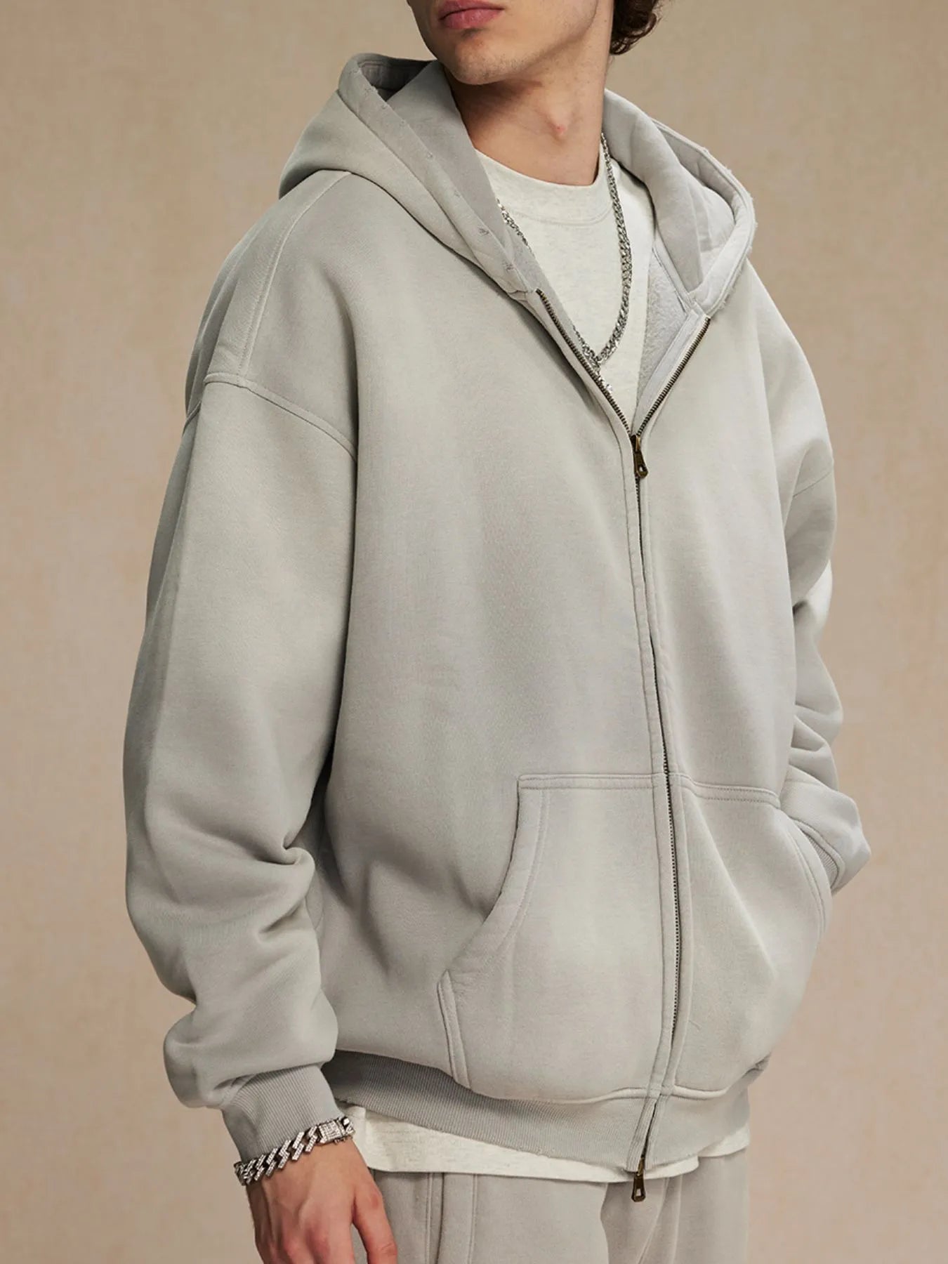 Men's Oversized Casual Zip-Up Hoodie - Farnelli
