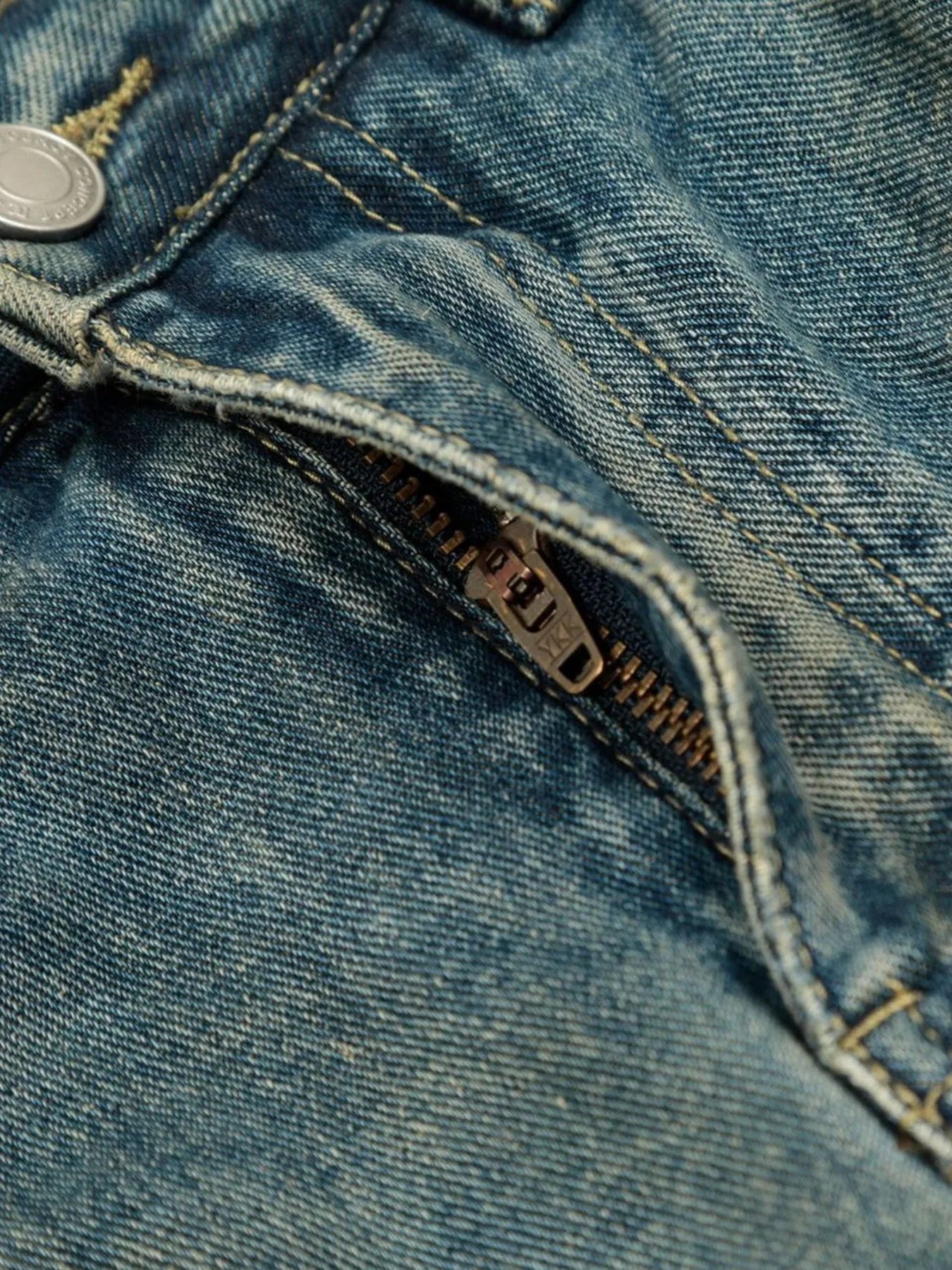Men's Distressed Camo Patchwork Denim Shorts - Farnelli