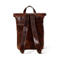 Brown Saddleback Backpack- Roll Top