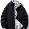 Men's Plus Size Zip Up Windbreaker Jacket - Black