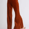 Umgee High Rise Elastic Waist Flare Pants - Terracotta