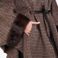 Genuine Scandinavian Mink Fur Double Face Wool Poncho