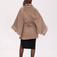 Genuine Scandinavian Mink Fur Double Face Wool Poncho