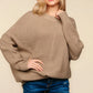 Haptics Full Size Side Slit Texture Asymmetric Sweater - Farnelli