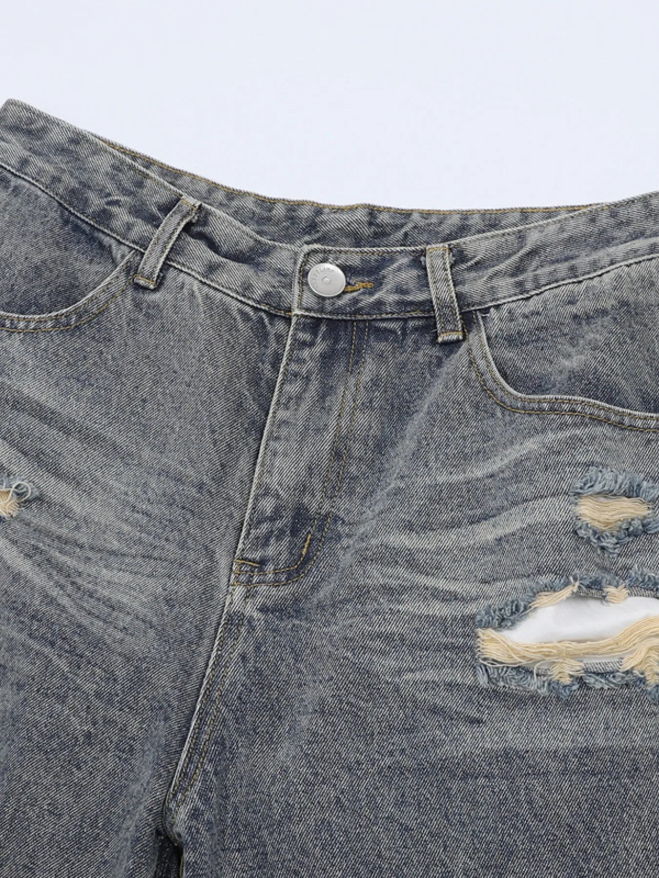 Men's Distressed Camouflage Denim Shorts - Farnelli