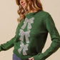 SO ME Sequins Bow Ribbon Embellished Christmas Sweater - Farnelli