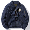 Men's Plus Size Casual Zip Up Bomber Jacket - Dark Blue