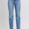 Judy Blue Full Size Raw Hem High Rise Bootcut Jeans - Medium